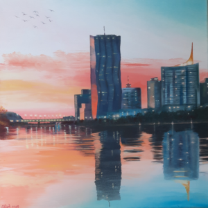 Coucher de soleil sur le Danube