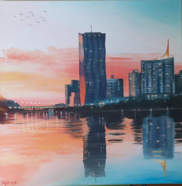 Coucher de soleil sur le Danube
